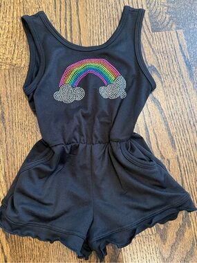 Sofi Black Rainbow Romper